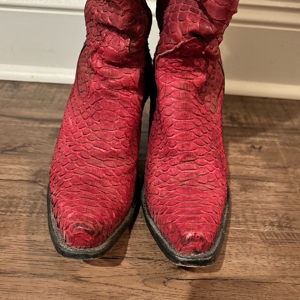 Corral Python Red Heeled Boots - image 4